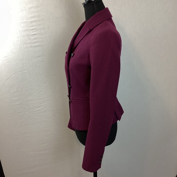 SOLD! Banana Republic Double Breasted Plum Wool Blend Military Jacket - Picture 4 of 13